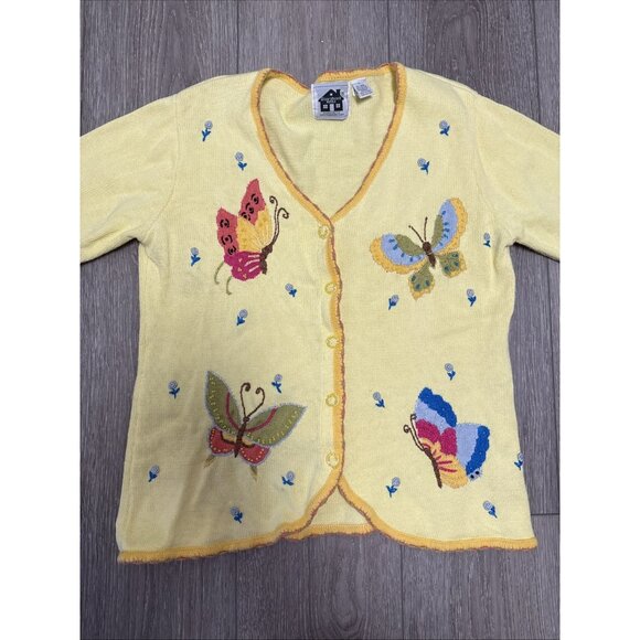 Storybook Knits Exclusively for HSN SIZE L YELLOW BUTTERFLIES - Picture 2 of 12